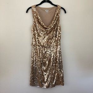 Cache Gold Sequin Sleeveless Dress 6